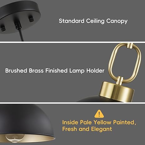 12.2 Inch Matte Black Pendant Lights