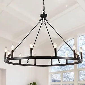 Black Wagon Wheel Chandelier