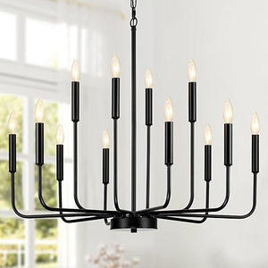Black Chandeliers for Dining Room Light Fixture Over Table,