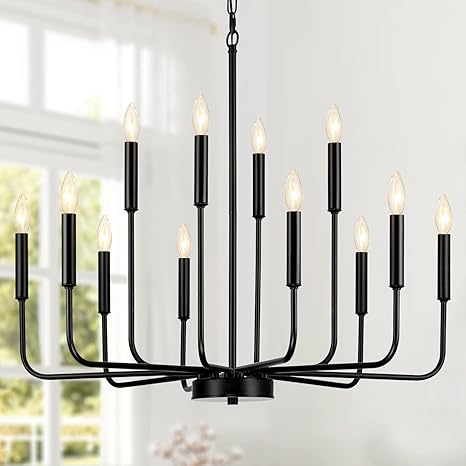 Black Chandeliers for Dining Room Light Fixture Over Table,