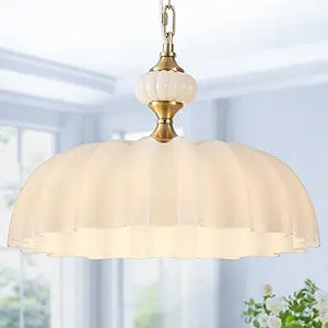 Vintage Floral Glass Chandelier