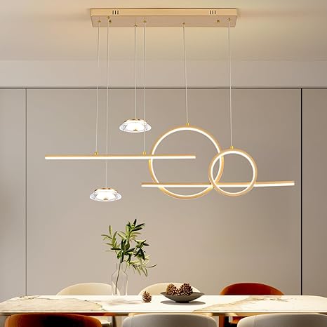 Modern Gold LED Dining Room Light Fixture
