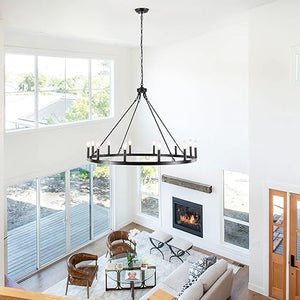 Wagon Wheel Chandelier 12 Light