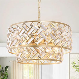 20'' Modern Gold Crystal Chandelier