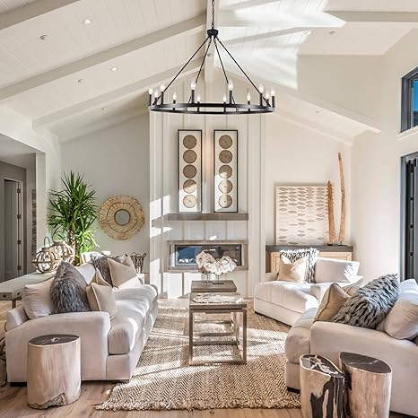 Black Wagon Wheel Chandelier