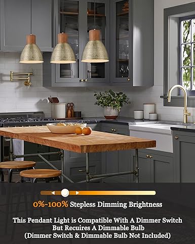 ELYONA Vintage Hammered Pendant Light