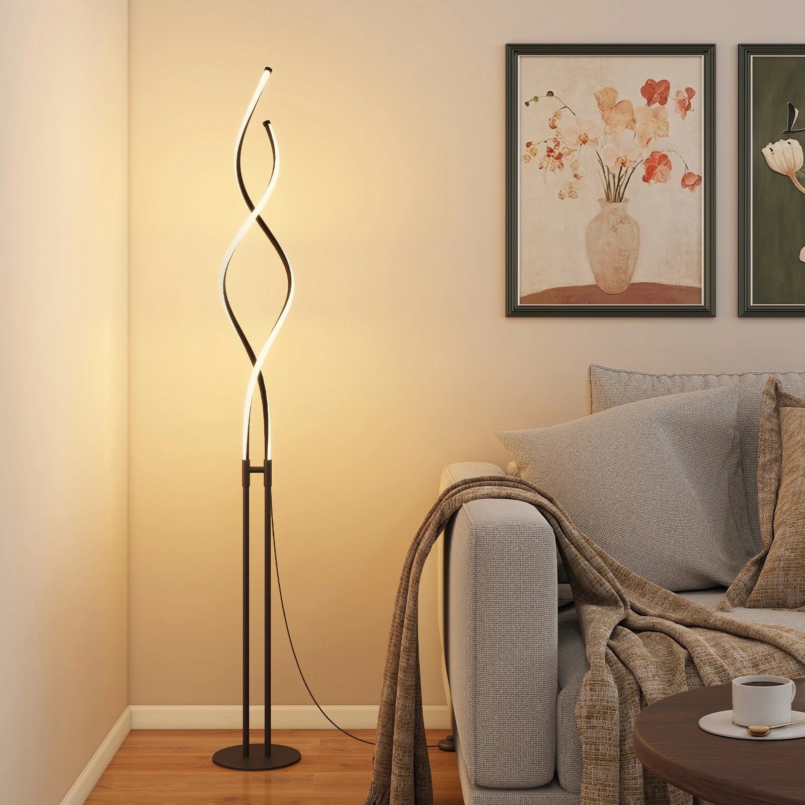 LED Floor Lamp Modern Spiral