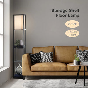 LED Wooden Floor Lamp 3-tier