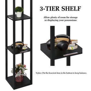 LED Wooden Floor Lamp 3-tier