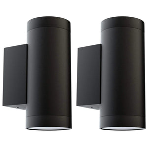 2 pcs Black Outdoor Wall Light
