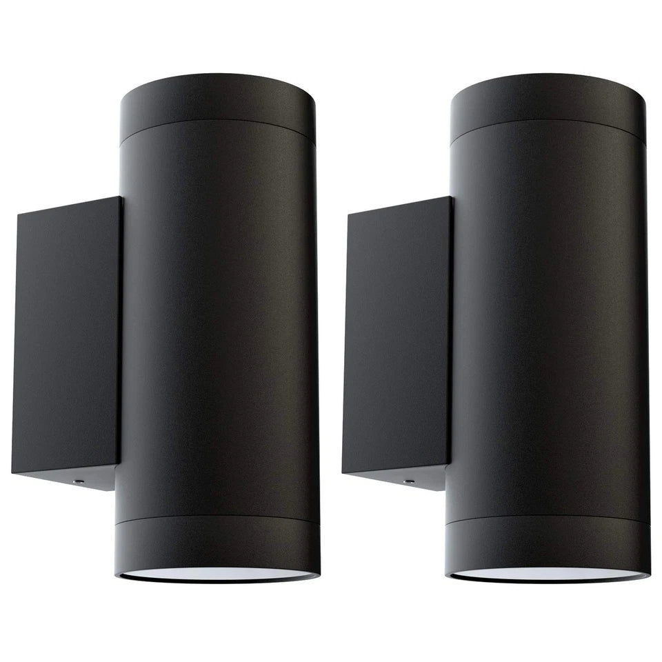 2 pcs Black Outdoor Wall Light